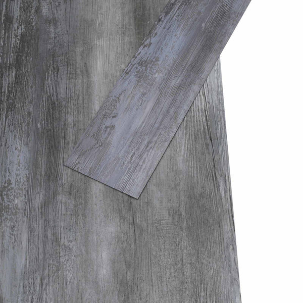 Selbstklebende Bodenplanken Grau Glänzend 5,02 m²