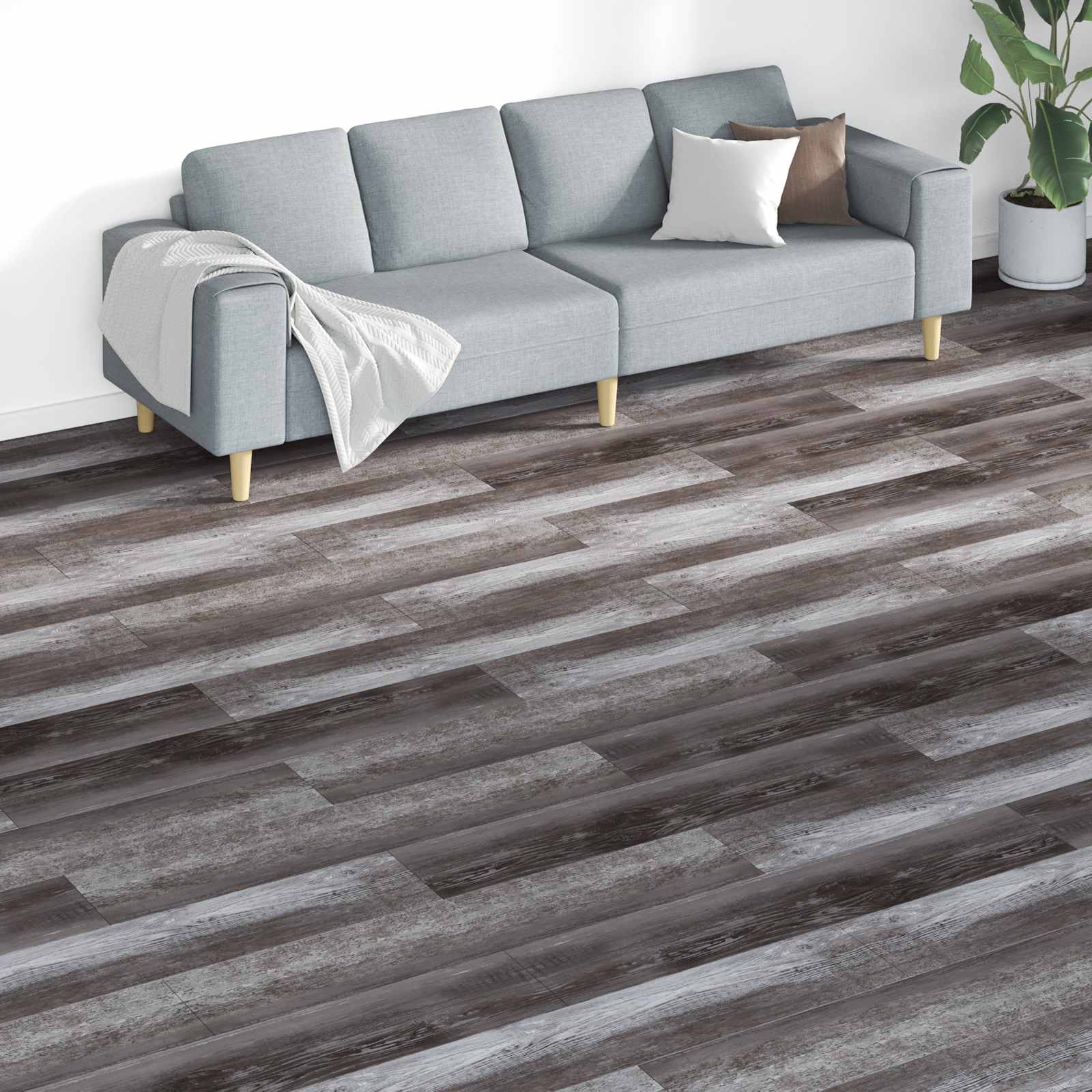 Selbstklebende Bodenplanken Braun 5,26 m²