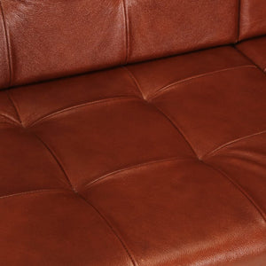 2-Sitzer-Sofa Braun Echtes Ziegenleder