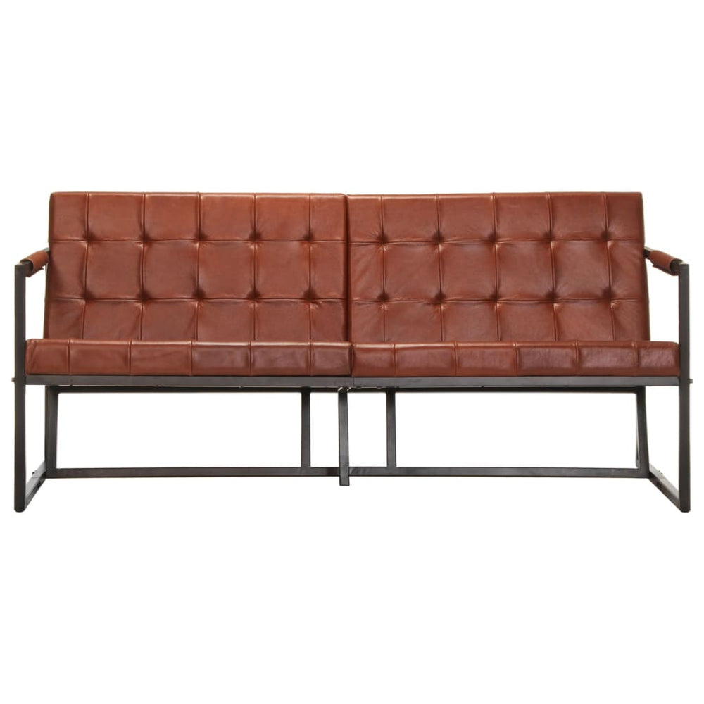 3-Sitzer-Sofa Braun Echtes Ziegenleder
