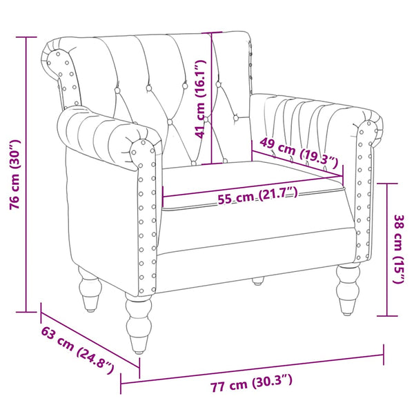 vidaXL Fauteuil Marron Cuir de chèvre véritable