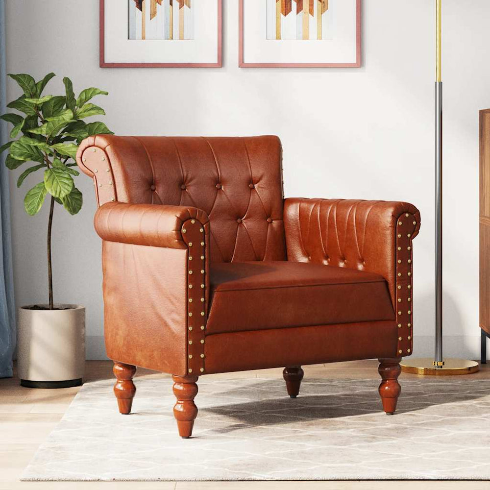 Sessel Braun Echtes Ziegenleder