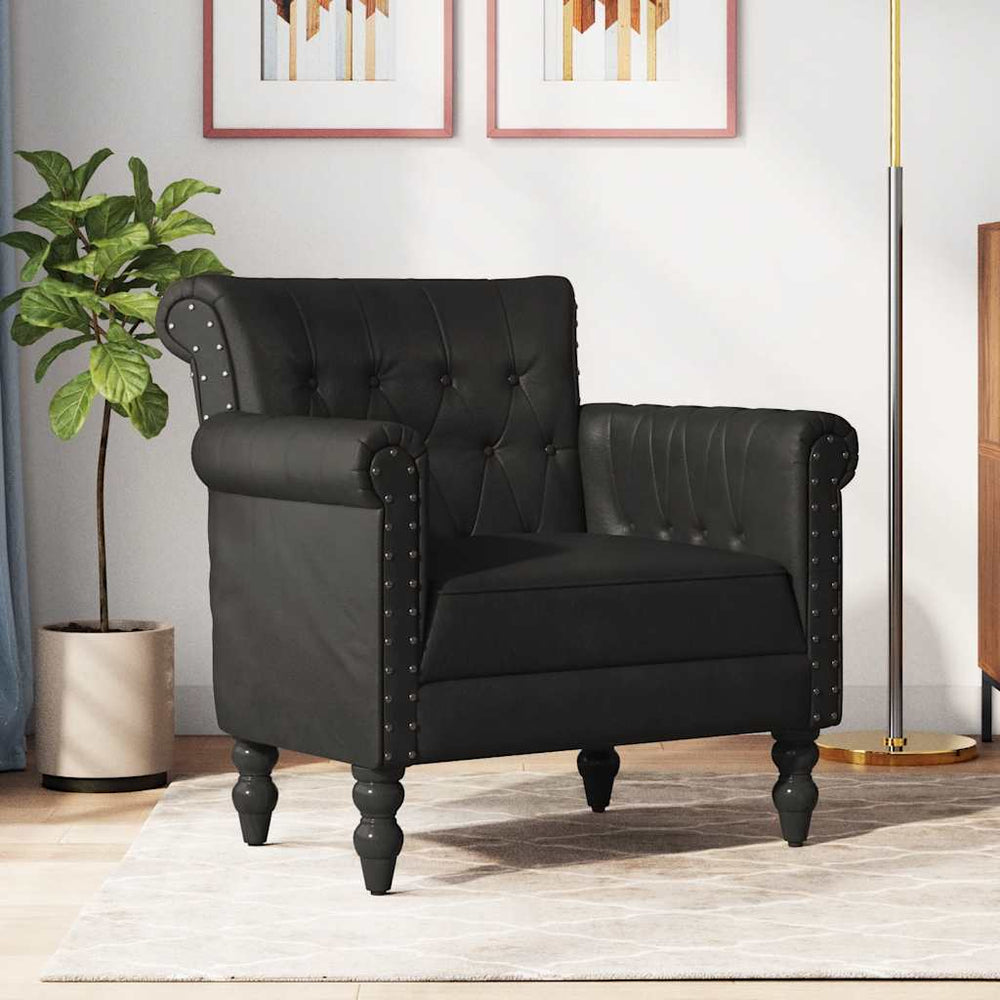 Sessel Schwarz Echtes Ziegenleder