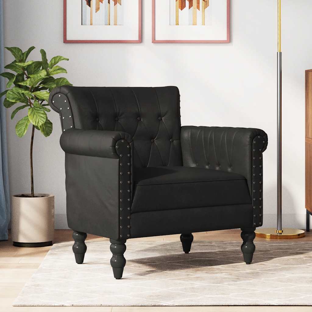 Sessel Schwarz Echtes Ziegenleder