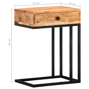 vidaXL Table d'appoint en forme de U 45x30x61 cm Bois d'acacia massif