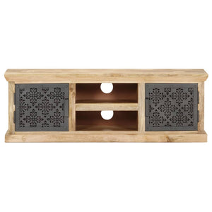 vidaXL Meuble TV avec portes en acier 120x30x40 cm Bois de manguier massif