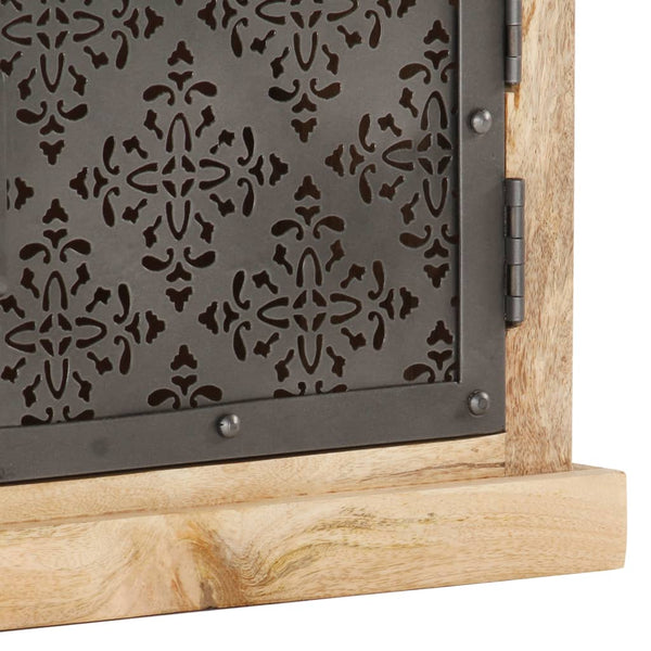 vidaXL Meuble TV avec portes en acier 120x30x40 cm Bois de manguier massif
