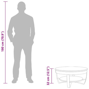 Couchtisch 65x65x32 cm Massivholz Akazie