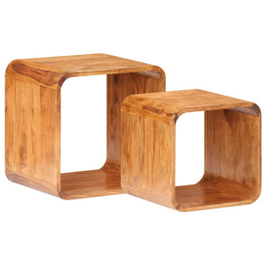 Beistelltische 2 Stk. Massivholz mit Honigfarbenem Finish