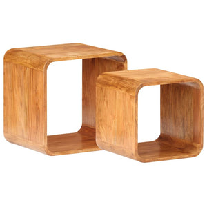 Beistelltische 2 Stk. Massivholz mit Honigfarbenem Finish