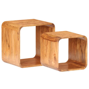 Beistelltische 2 Stk. Massivholz mit Honigfarbenem Finish