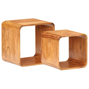 Beistelltische 2 Stk. Massivholz mit Honigfarbenem Finish