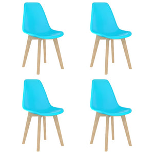 Esszimmerstühle 4 Stk. Blau Kunststoff