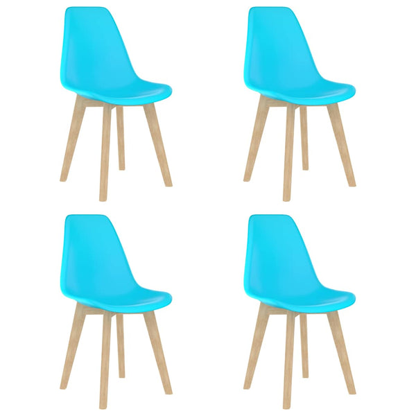 Esszimmerstühle 4 Stk. Blau Kunststoff