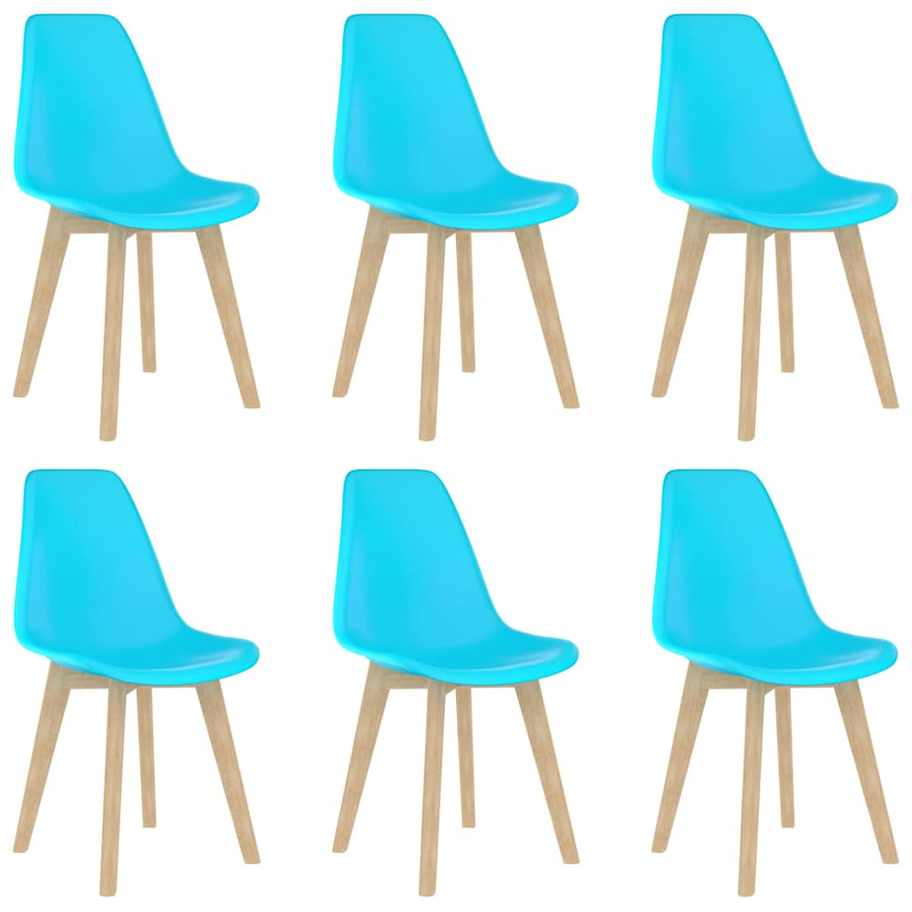 Esszimmerstühle 6 Stk. Blau Kunststoff