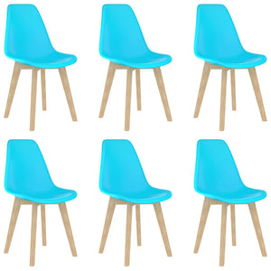 Esszimmerstühle 6 Stk. Blau Kunststoff
