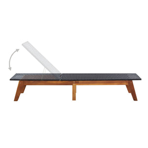 Sonnenliegen 2 Stk. mit Tisch Poly Rattan und Massivholz Akazie