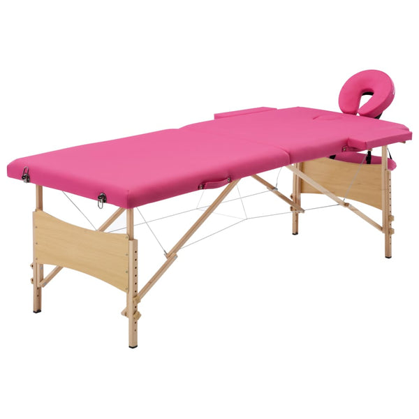 Klappbare Massageliege 2-Zonen Rosa