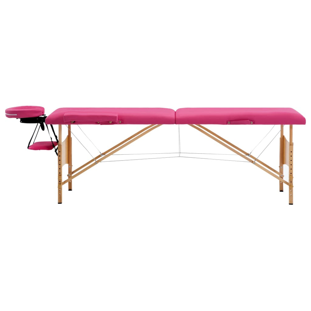 Klappbare Massageliege 2-Zonen Rosa