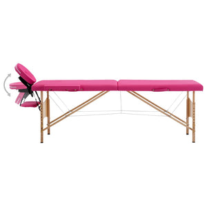 Klappbare Massageliege 2-Zonen Rosa