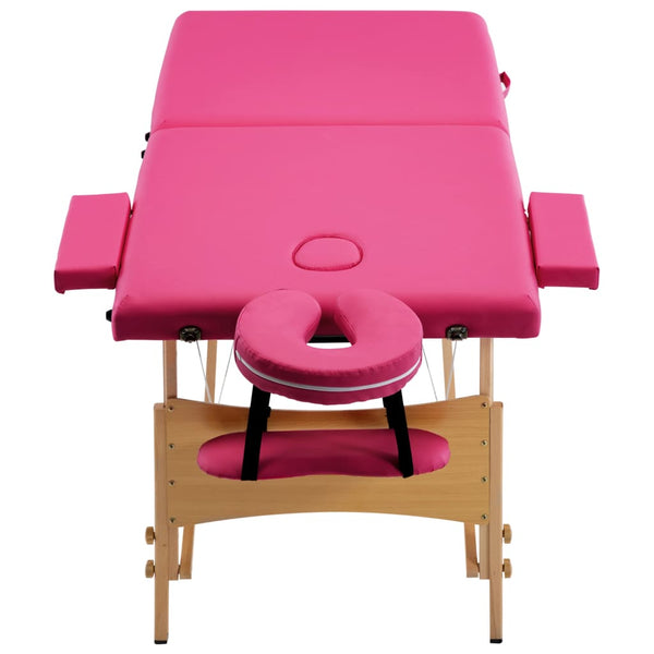 Klappbare Massageliege 2-Zonen Rosa