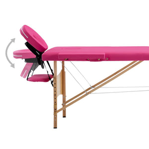 Klappbare Massageliege 2-Zonen Rosa