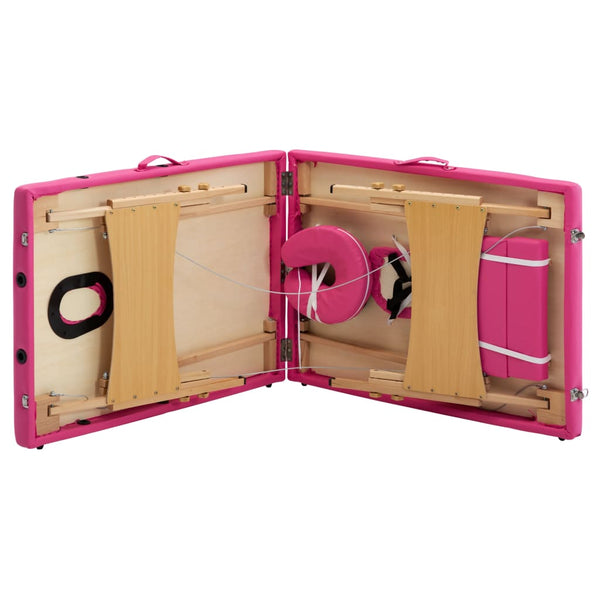 Klappbare Massageliege 2-Zonen Rosa