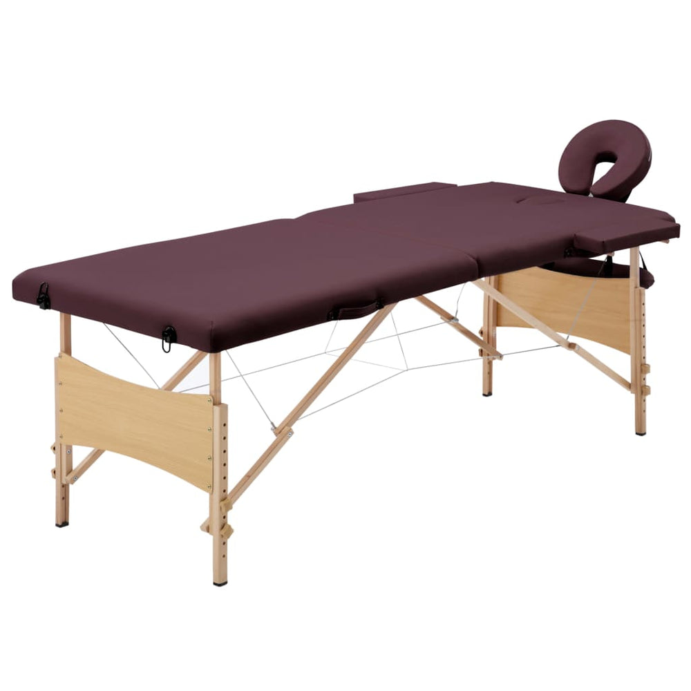 Klappbare Massageliege 2-Zonen Bordeaux-Lila
