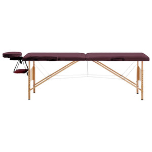 Klappbare Massageliege 2-Zonen Bordeaux-Lila
