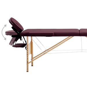 Klappbare Massageliege 2-Zonen Bordeaux-Lila
