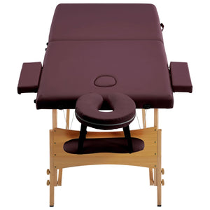 Klappbare Massageliege 2-Zonen Bordeaux-Lila