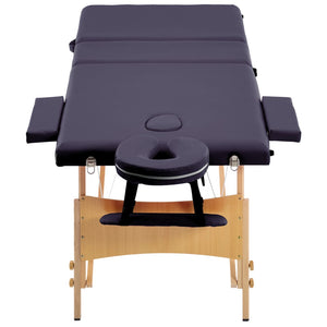 Klappbare Massageliege 3-Zonen Holz Lila