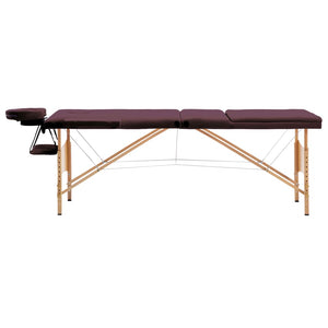 Klappbare Massageliege 3-Zonen Bordeaux-Lila
