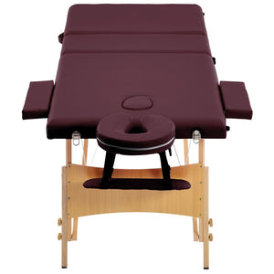 Klappbare Massageliege 3-Zonen Bordeaux-Lila