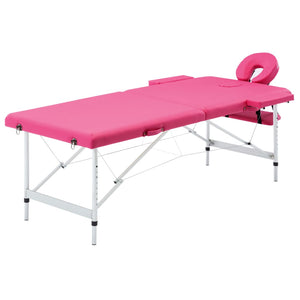 Klappbare Massageliege 2-Zonen Rosa