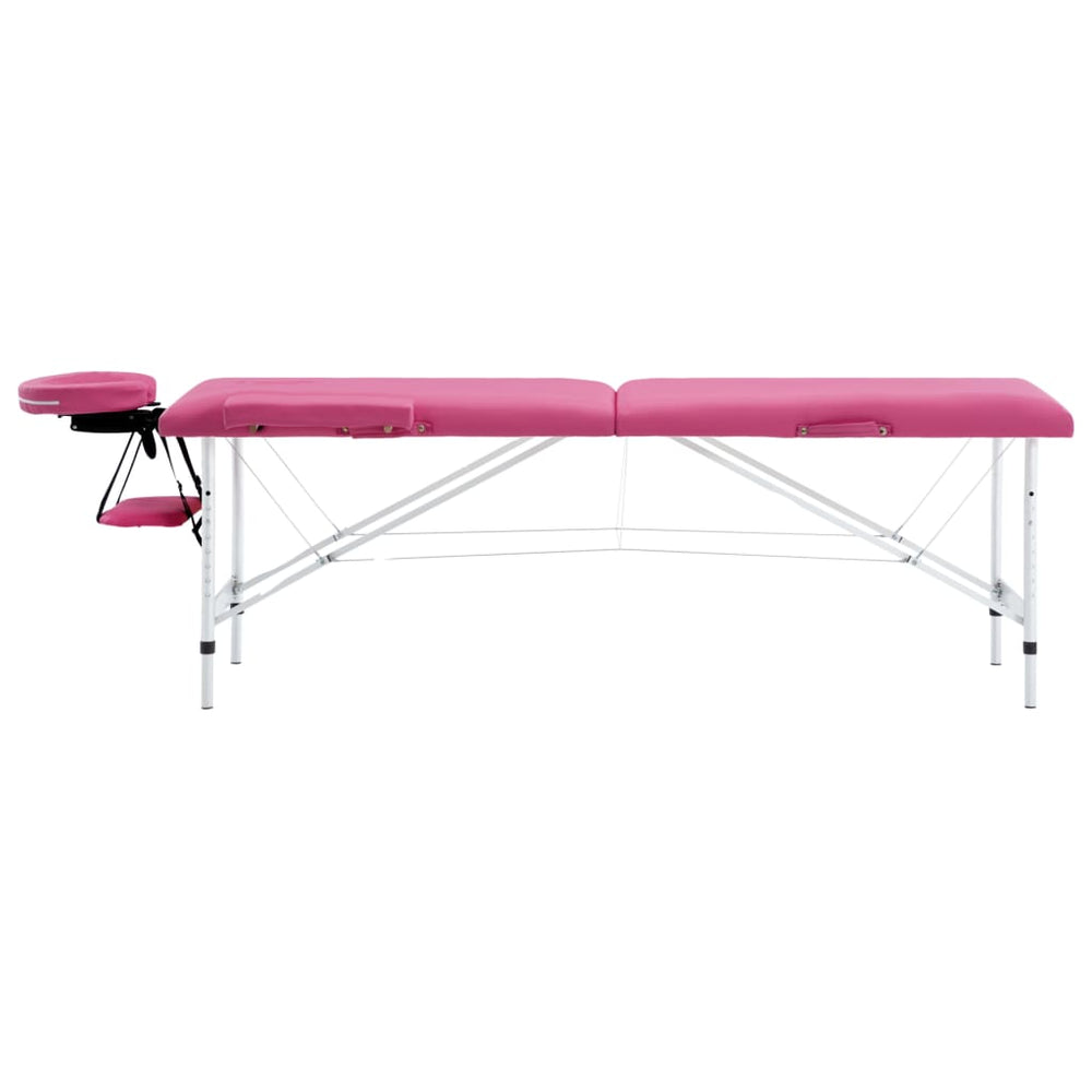 Klappbare Massageliege 2-Zonen Rosa