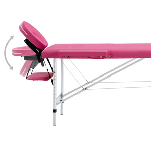 Klappbare Massageliege 2-Zonen Rosa