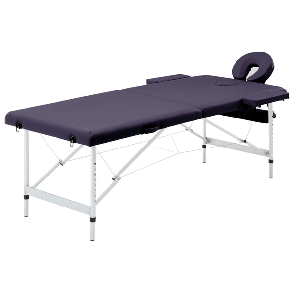 Klappbare Massageliege 2-Zonen Lila