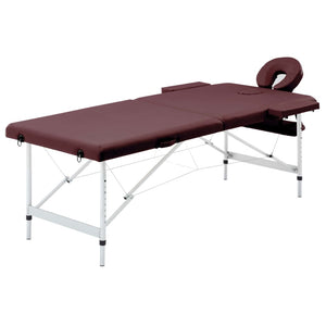 Klappbare Massageliege 2-Zonen Bordeaux-Lila