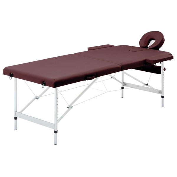 Klappbare Massageliege 2-Zonen Bordeaux-Lila