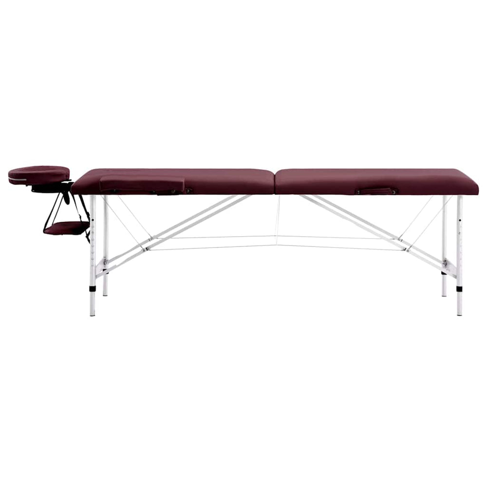 Klappbare Massageliege 2-Zonen Bordeaux-Lila