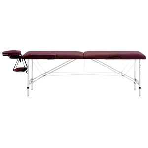 Klappbare Massageliege 2-Zonen Bordeaux-Lila