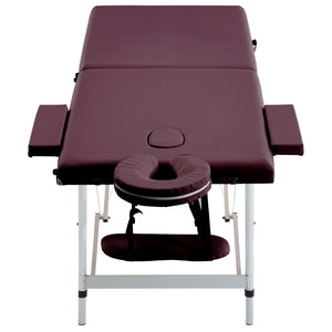 Klappbare Massageliege 2-Zonen Bordeaux-Lila
