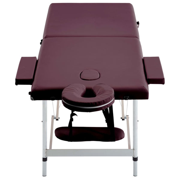 Klappbare Massageliege 2-Zonen Bordeaux-Lila