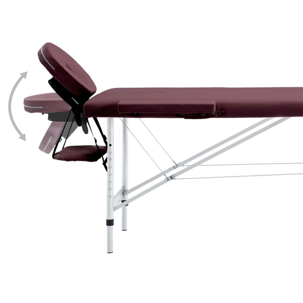Klappbare Massageliege 2-Zonen Bordeaux-Lila