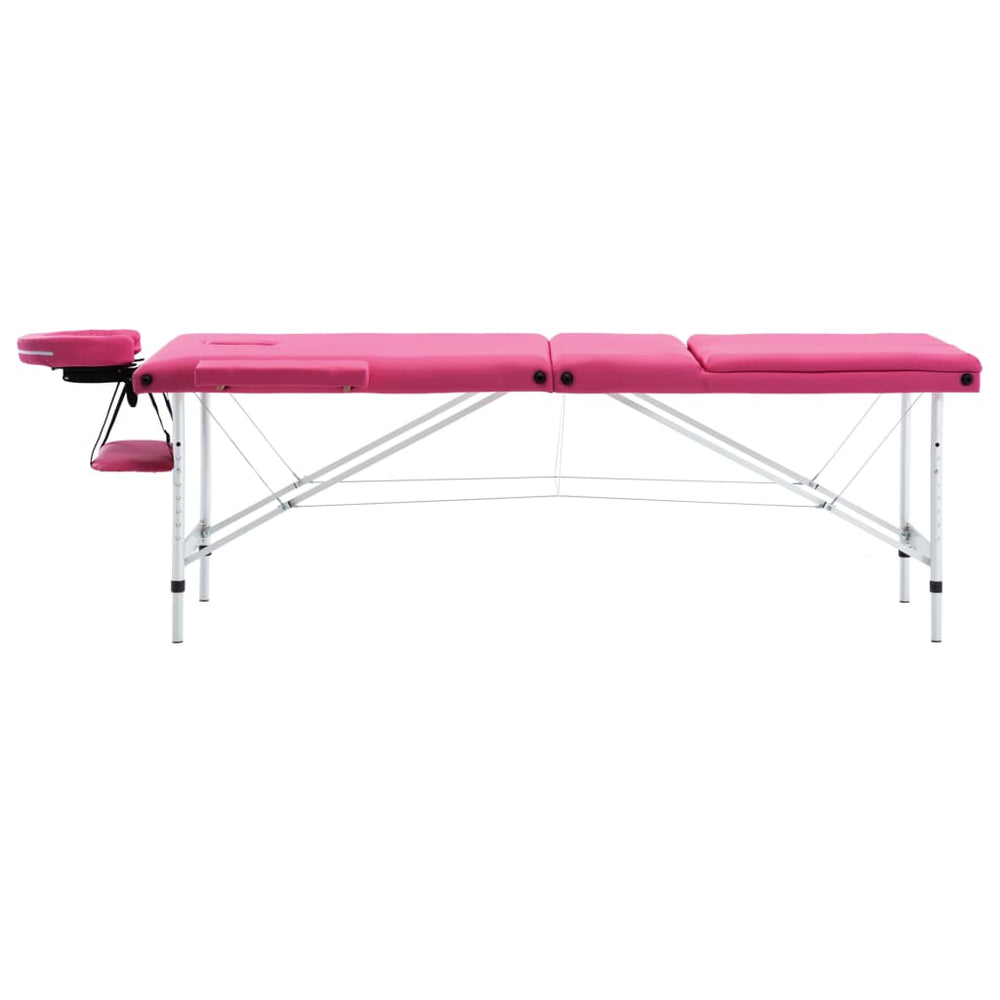 Klappbare Massageliege 3-Zonen Rosa