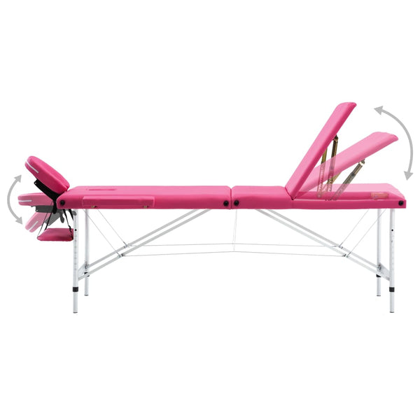 Klappbare Massageliege 3-Zonen Rosa