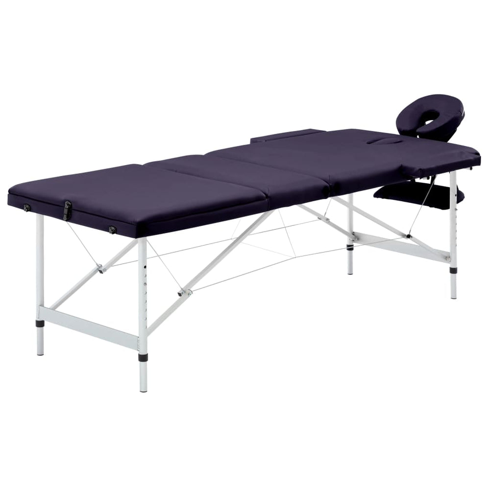 Klappbare Massageliege 3-Zonen Lila