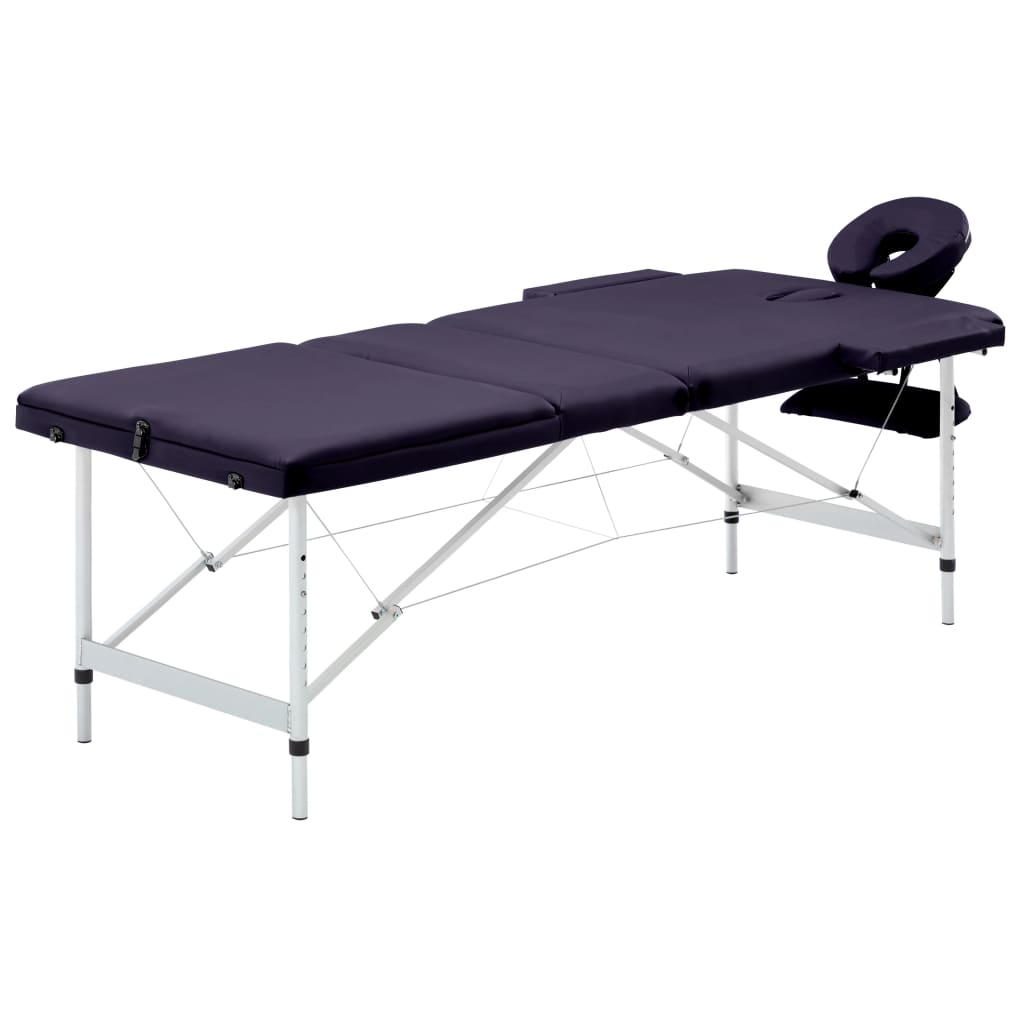 Klappbare Massageliege 3-Zonen Lila