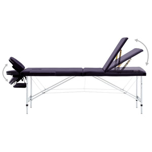 Klappbare Massageliege 3-Zonen Lila
